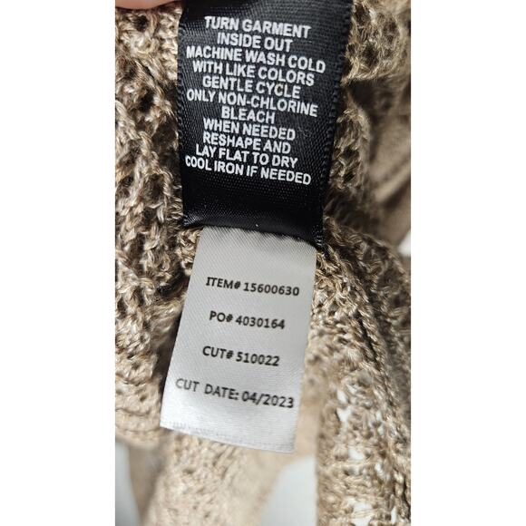 Torrid Long Open Stitch Open Front Cardigan Size 0 Large Lightweight Beige - Picture 6 of 9